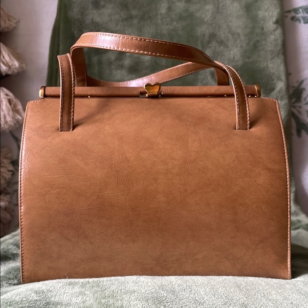 Vintage Tan  Leather Calego Made in Canada Handbag